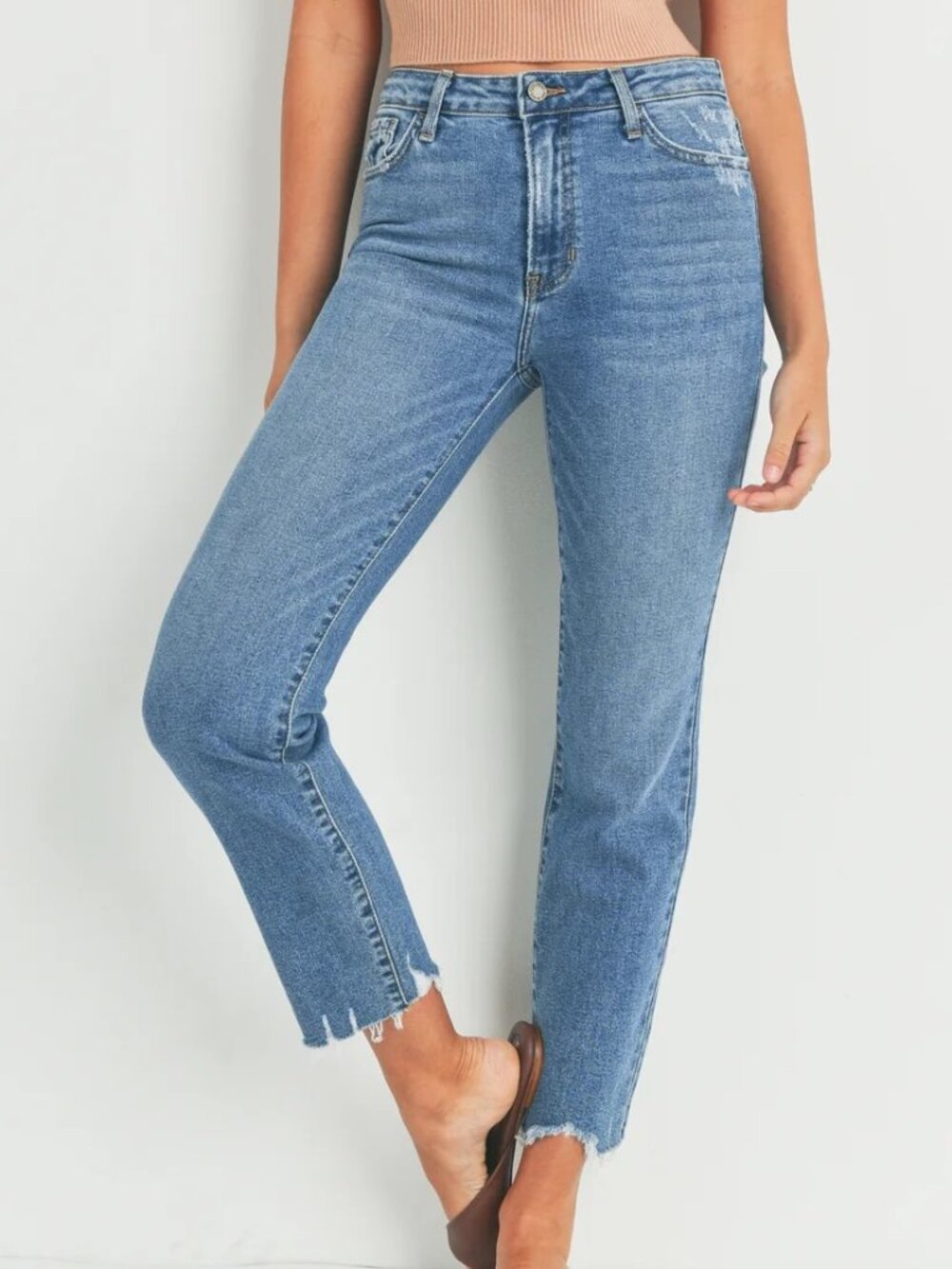 Vintage Straight Jeans Medium Wash by Just Black Denim